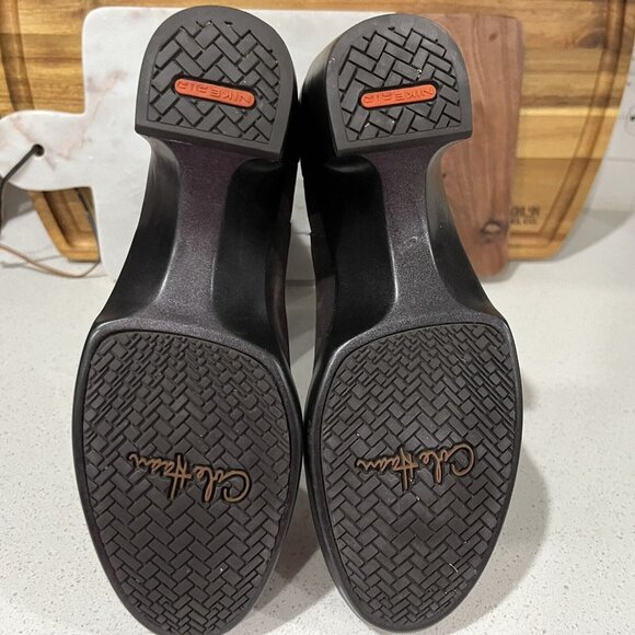 Cole Haan Air Sara Brown Nubuck Leather Boots Mid Wedge Platform D29267 - Picture 9 of 9